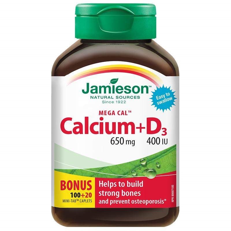 jamieson健美生钙片VD3碳酸钙柠檬酸钙成人孕妇120片加拿大维生素 51元