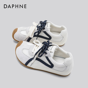 达芙妮厚底德训鞋女2026新款春季百搭拼色小白鞋休软底阿闲甘板鞋