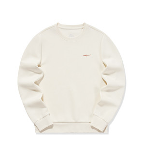 鸿星尔克卫衣女款2026春季新款女士运动圆领长袖白色上衣女装衣服