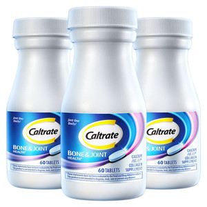 钙尔奇高钙骨胶原UCII软骨片中青老年钙成人钙片60粒*3关节健康