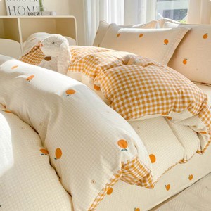 无印良品小清新全棉床上四件套纯棉春夏季被套学生宿舍三件套床品