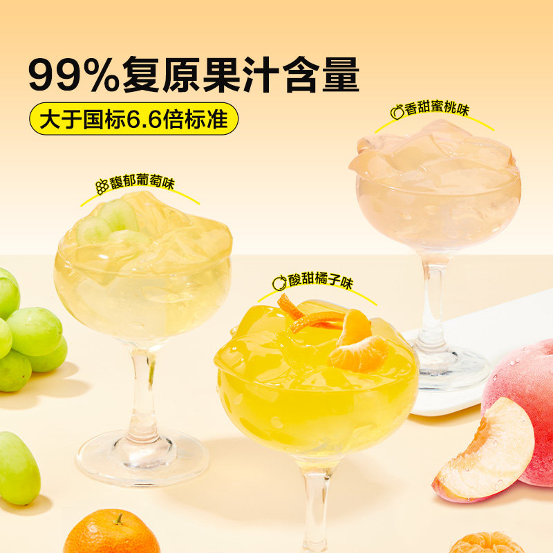 良品铺子蒟蒻本真果冻99%原果汁Q弹爽滑三重果味解馋可吸儿童零食 13.3元