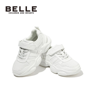 百丽童鞋儿童小白鞋子2026春季新款男童网面透气薄款运动女童跑步