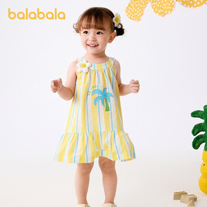 巴拉巴拉童装女童公主裙夏装儿童连衣裙纯棉衬衫小童女宝宝公主鞋