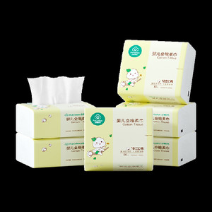 全棉时代婴儿棉柔巾新生儿干湿两用洗脸巾纯棉柔巾洗脸巾80抽*6包