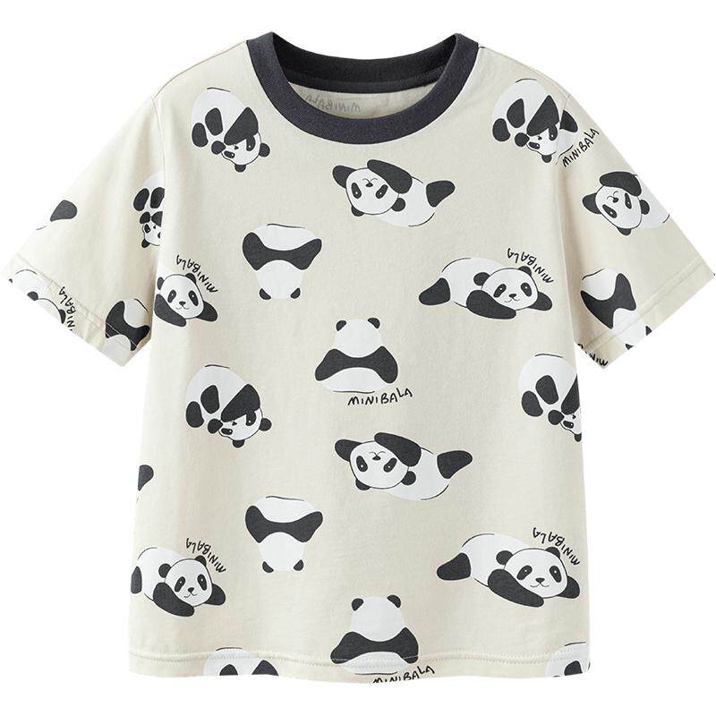 [亲子装]迷你巴拉巴拉男童女童纯棉短袖t恤一家三口母子装亲子服 39.9元