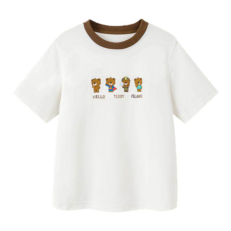 【凉感速干】迷你巴拉巴拉男女童短袖T恤儿童上衣夏装泰迪熊联名 49.9元