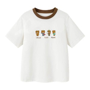 【凉感速干】迷你巴拉巴拉男女童短袖T恤儿童上衣夏装泰迪熊联名