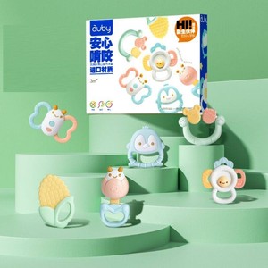 澳贝婴儿手摇铃玩具宝宝牙胶可啃咬新生早教磨牙6月抓握训练礼盒