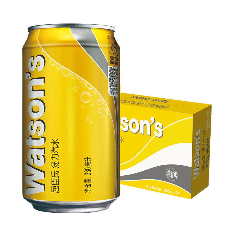 屈臣氏苏打汽水汤力味碳酸饮料气泡调酒搭配330ml*24罐 78.8元
