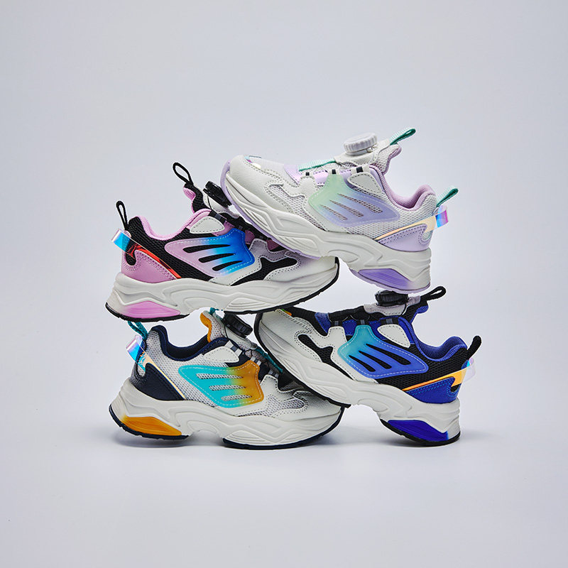 pony童鞋男女运动鞋儿童网面跑步鞋学生休闲鞋炫彩男生旋钮鞋舒适 58元