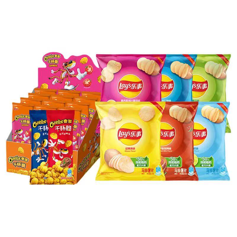 乐事奇多干杯脆薯片到手6包140g零食大礼包童年零食经典怀旧解馋 13.4元