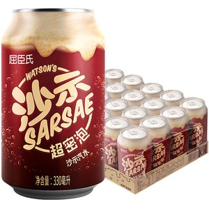 屈臣氏经典沙示汽水整箱碳酸饮料沙示可乐老广州饮料罐装沙士气泡