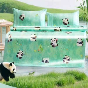 富安娜冰丝席800D可水洗夏季冰丝凉席抗菌可机洗可折叠新中式简约