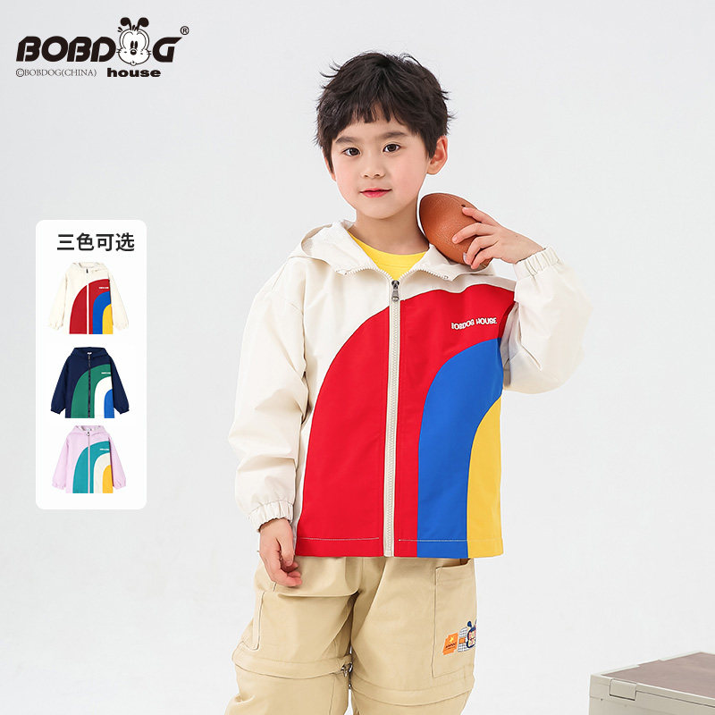 巴布豆春季童装外套运动服外套新款小学生休闲儿童上衣男童女童 29.9元