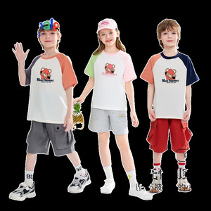 马克华菲2026新款男女童纯棉短袖儿童宽松半袖宝宝上衣T恤悦JZ