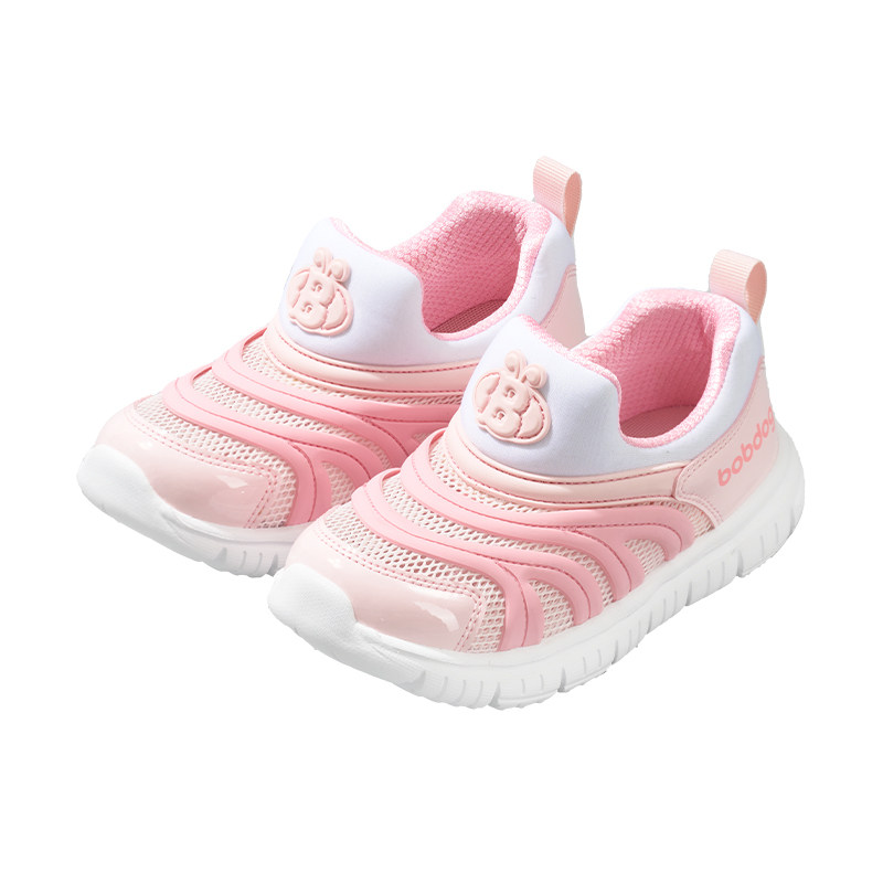 巴布豆童鞋女童凉鞋夏季新款透气网面软底毛毛虫儿童运动鞋宝宝鞋 90元