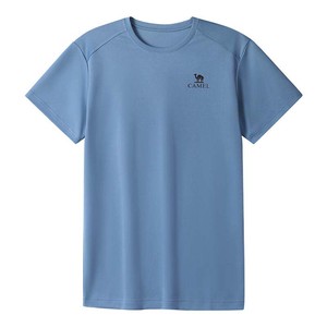 [骆驼滑滑T]户外速干T恤男夏运动短袖圆领网眼透气徒步登山上衣女