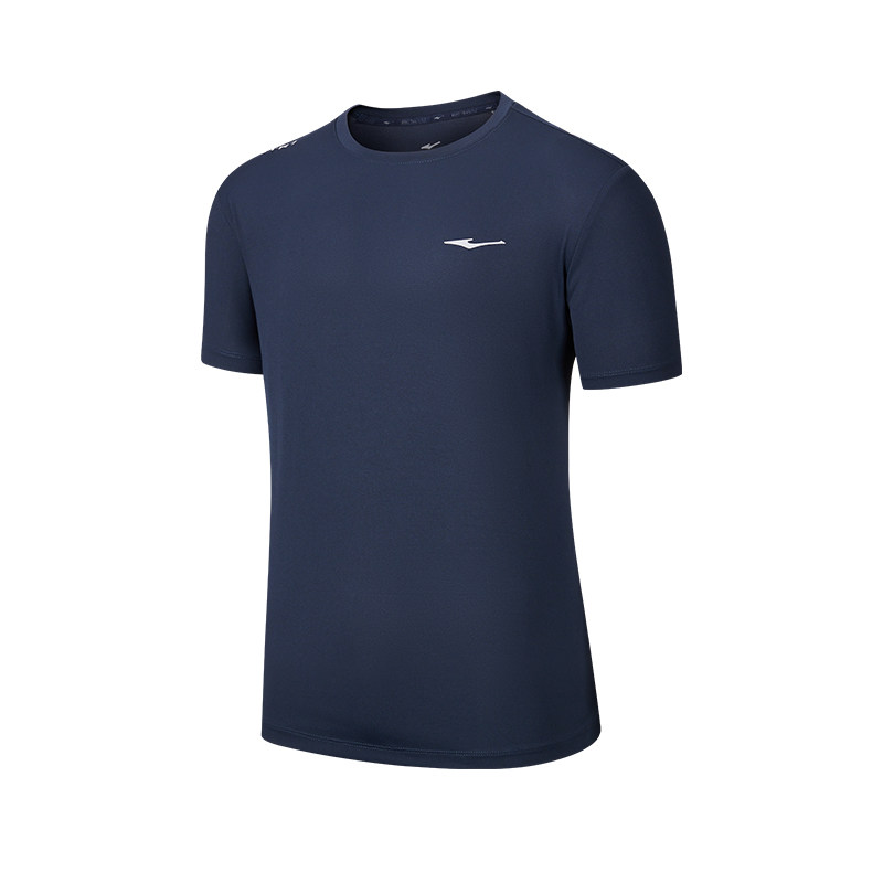 鸿星尔克短袖t恤男夏季新款男士爸爸衣服透气运动上衣冰丝速干衣 49元