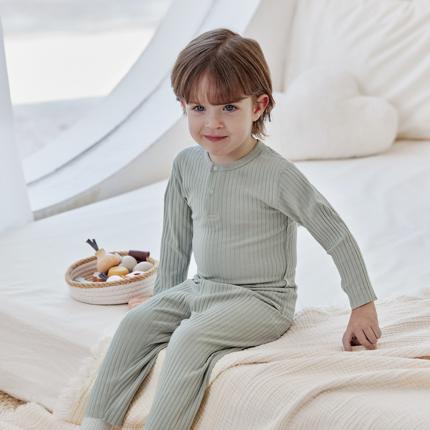 【随心裁】宝宝无痕睡衣春秋婴儿内衣套装儿童莫代尔男女童家居服 36.6元