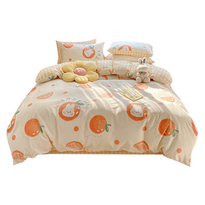 无印良品小清新全棉床上四件套纯棉春夏季被套学生宿舍三件套床品