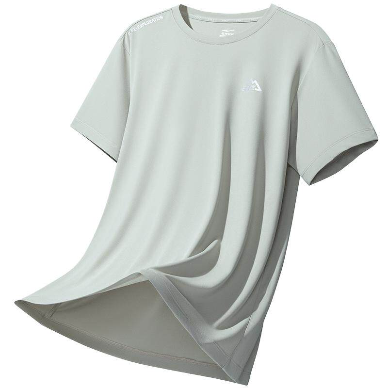 鸿星尔克速干衣男夏季新款男士冰丝短袖t恤男生羽毛球运动服上衣 44元