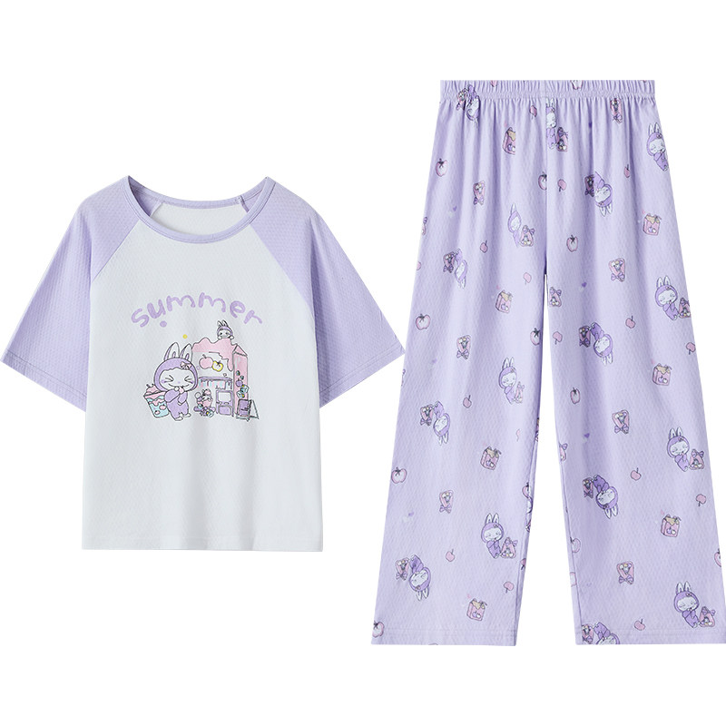 红豆儿童纯棉网眼睡衣套装男童夏季薄家居服女童26新款空调服透气 45.11元