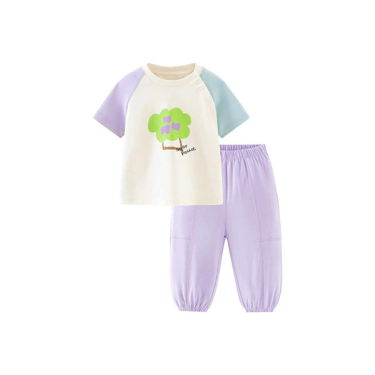 【棉感速干】迷你巴拉巴拉套装男女童儿童不闷汗凉感抑菌短袖长裤 69.9元