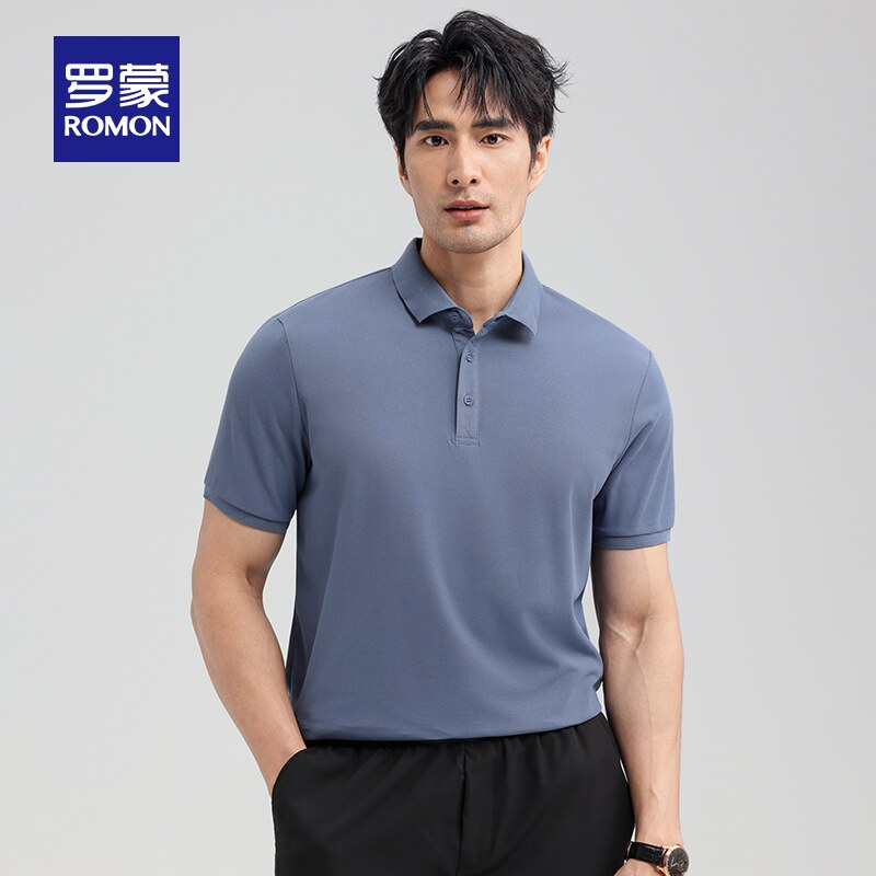 【夏季套装合集】罗蒙男士商务休闲短袖POLO衫薄款T恤直筒休闲裤 44元