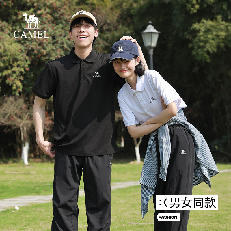 骆驼运动速干polo衫男士短袖2026透气翻领纯色时尚t恤男女款 79元