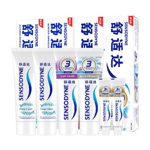 舒适达抗敏感牙膏成人含氟正品薄荷去牙渍防蛀早亮白晚护龈CP套装