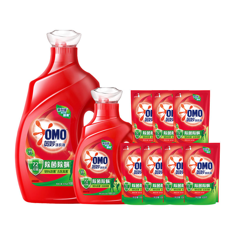 奥妙除菌除螨洗衣液酵素洗衣液13.5斤抑菌家用正品（6.75kg*1套） 38.63元
