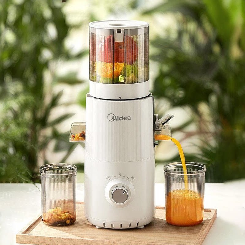 美的榨汁机汁渣分离原汁机家用大口径全自动慢磨易清洗果汁机 399元