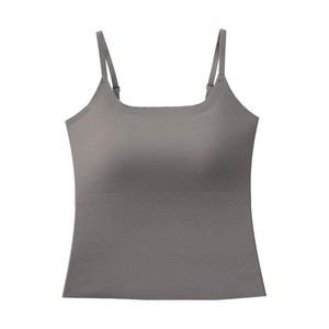 拉夏贝尔吊带背心女带胸垫免穿文胸一体式可外穿内搭打底美背上衣