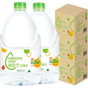 屈臣氏高温蒸馏水敷脸饮用水4.5L*4桶*3箱护肤泡茶泡奶非矿泉水