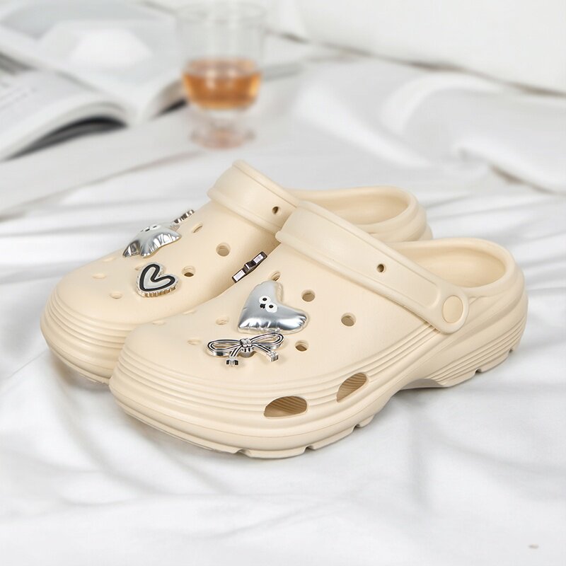 MINISO名创优品2026新款洞洞鞋男踩屎感厚底增高夏季外穿防滑拖女 23.9元