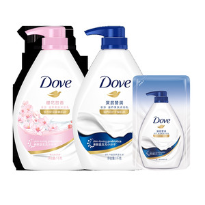 多芬深层+樱花沐浴露套装2190g