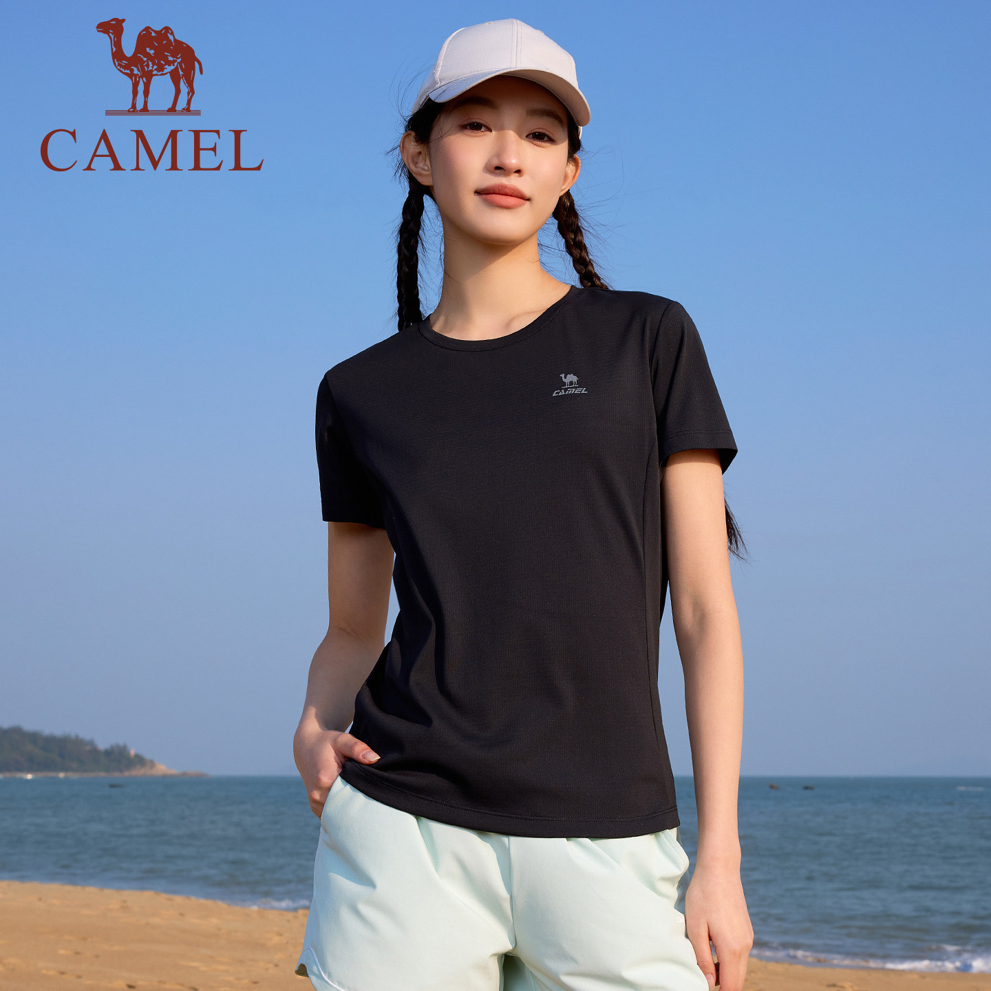 骆驼跑步T神运动速干T恤女短袖夏季新款瑜伽户外徒步登山上衣男 59元