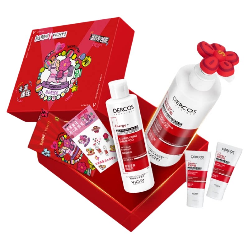 薇姿爆蓬红标洗发水有钱花礼盒咖啡因生姜蓬松无硅油洗头膏正品 121元