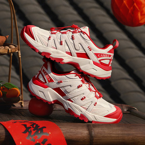 【马年限定】骆驼男鞋2026新年红色鞋户外徒步登山鞋休闲运动鞋男