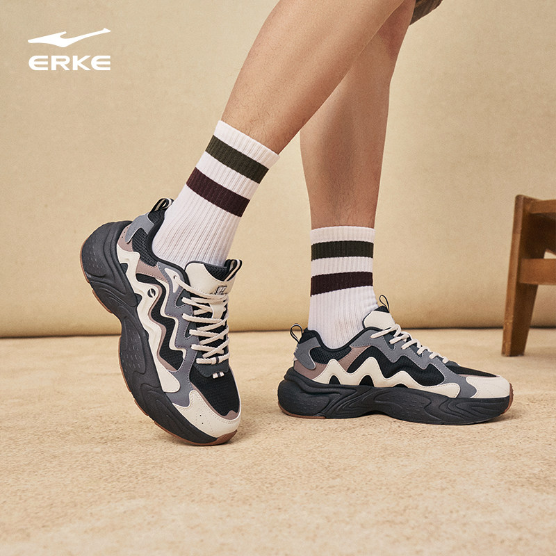 鸿星尔克男鞋朝烟3|夏季新款透气休闲鞋增高运动鞋老爹鞋户外鞋子 189元