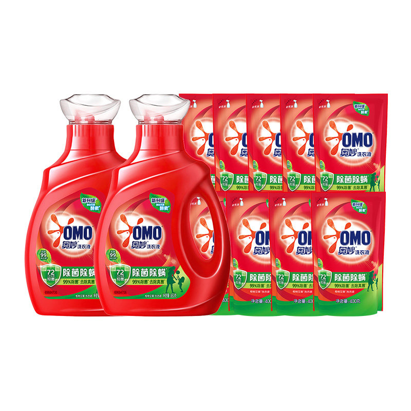 奥妙除菌除螨洗衣液酵素洗衣液11斤（5.5kg*1套）官方正品家用 34.9元