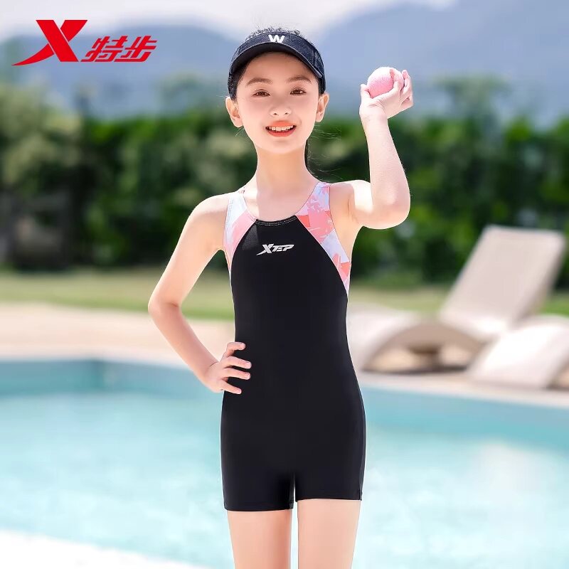 特步儿童泳衣女孩女童连体专业训练小中大童2026新款温泉游泳装备 54.9元