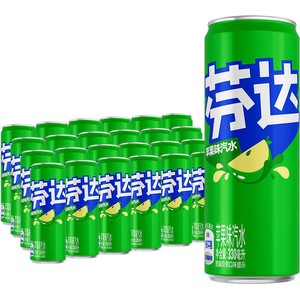 可口可乐 芬达碳酸饮料苹果味摩登罐整箱饮料汽水