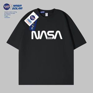 NASA联名2026新款街头简约卡通印花T恤套头上衣男女同款情侣短袖