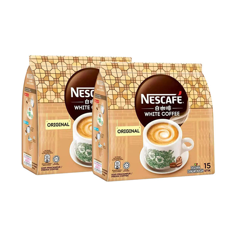 雀巢咖啡马来西亚进口白咖啡原味/拉茶三合一速溶咖啡15条*2袋 52.01元