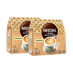 雀巢咖啡马来西亚进口白咖啡原味/拉茶三合一速溶咖啡15条*2袋