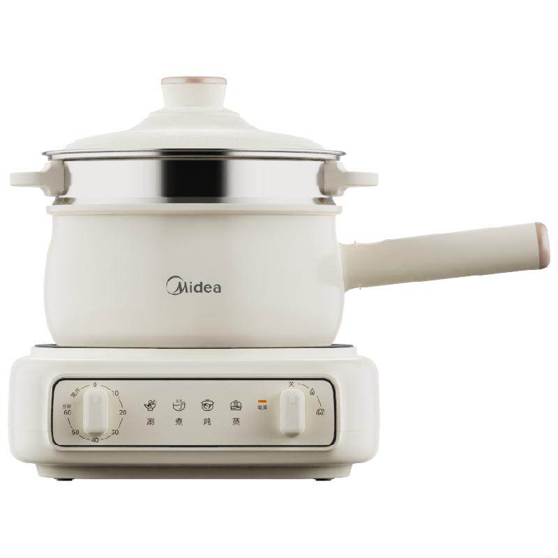 美的定时电煮锅家用多功能小型分体式电煮锅宿舍泡面小火锅小电锅 139元