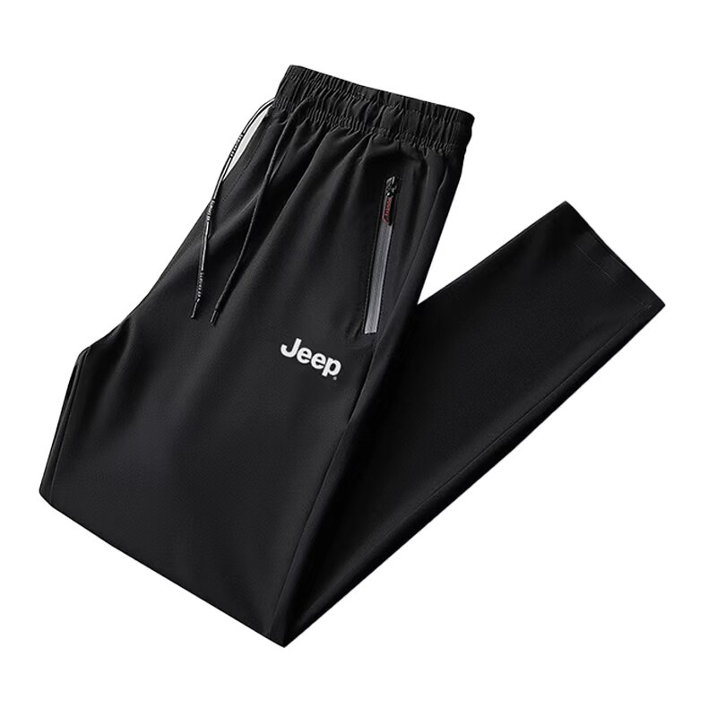 JEEP吉普裤子男士2026新款夏季薄款冰丝长裤透气运动速干直筒休闲 39.9元