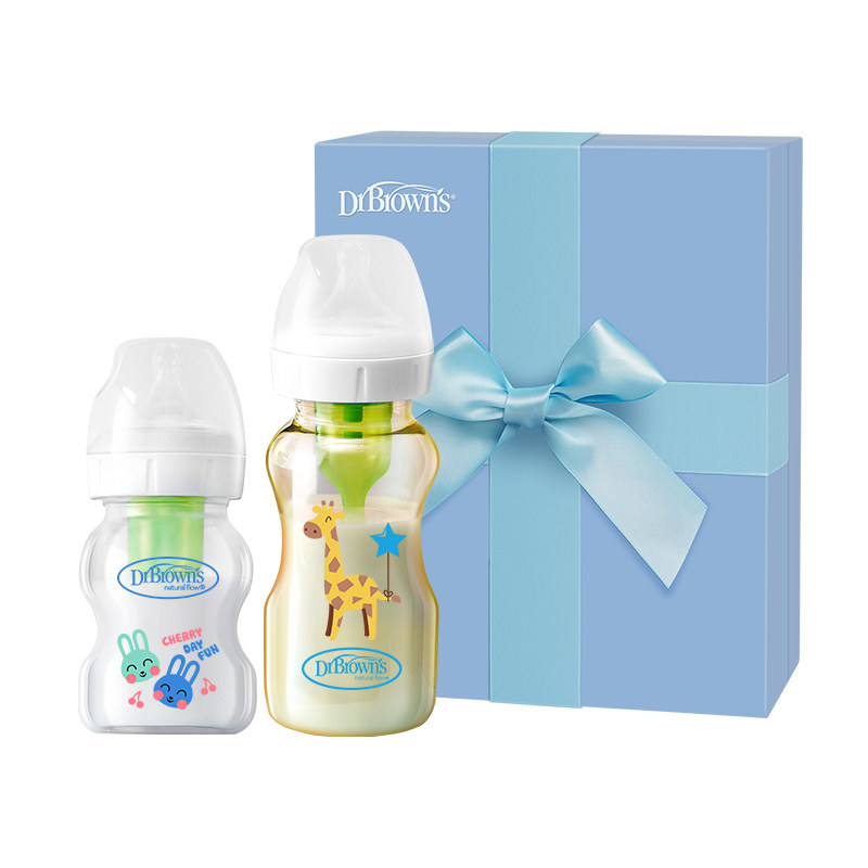 布朗博士新生儿奶瓶宽口防胀气0到6个月1岁玻璃PPSU宝宝奶瓶礼盒 255元